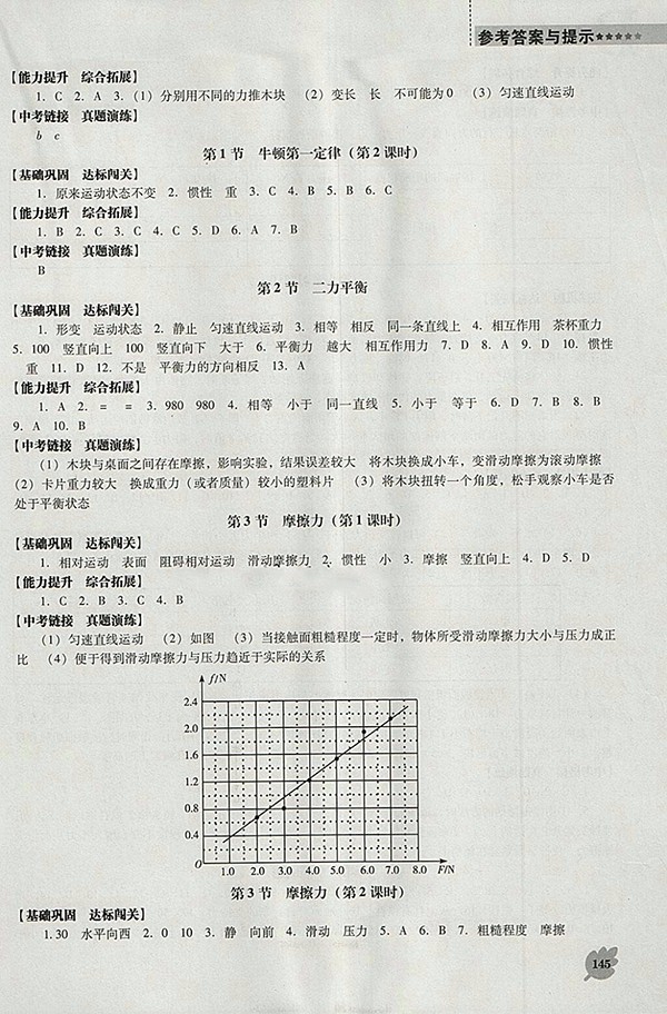 2018年新課程人教版D版生物學(xué)能力培養(yǎng)八年級下冊參考答案