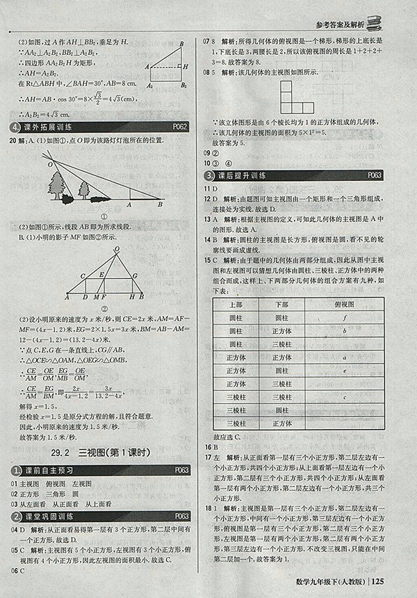 2018年人教版銀版1加1輕巧奪冠優(yōu)化訓練數(shù)學九年級下冊參考答案