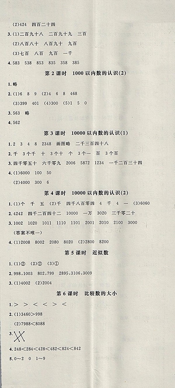 2018青島版非常1加1一課一練數(shù)學(xué)二年級(jí)下冊(cè)參考答案