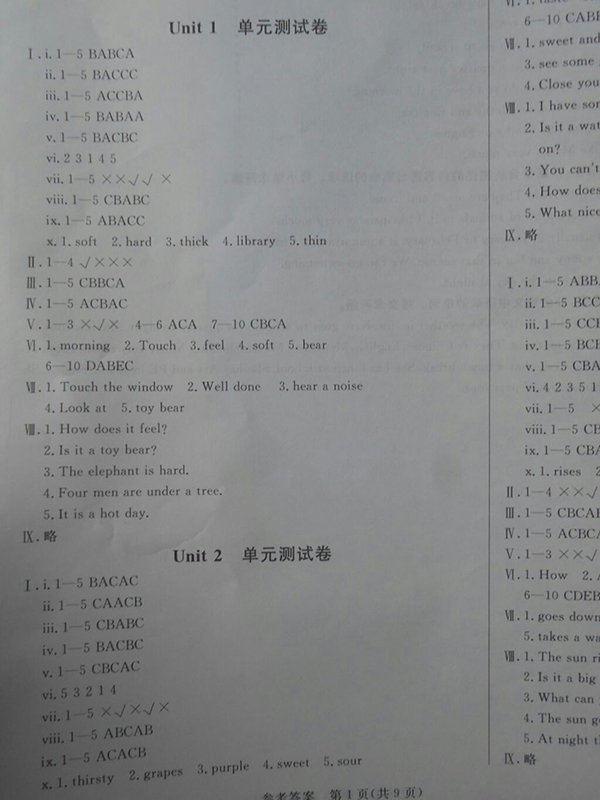 2018狀元坊全程突破導(dǎo)練測(cè)英語(yǔ)四年級(jí)下冊(cè)參考答案