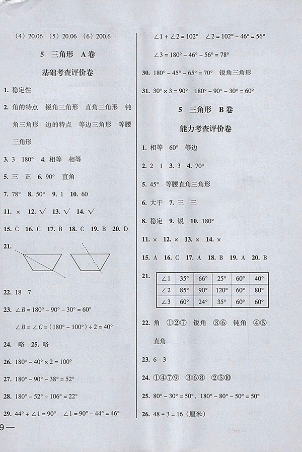 2018狀元坊全程突破AB測試卷數(shù)學(xué)四年級下冊參考答案