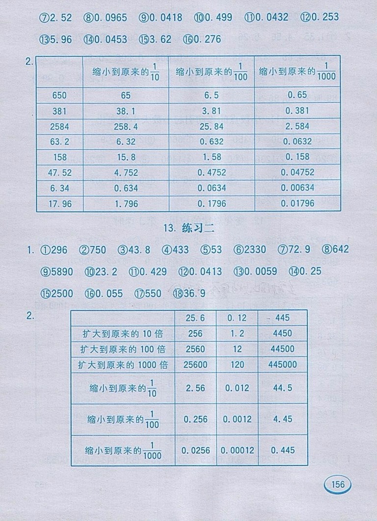 2018人教版七彩口算題卡四年級(jí)下冊(cè)參考答案