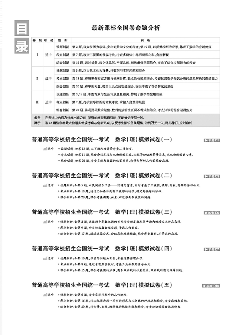 2019新課標(biāo)全國(guó)卷1高考必刷卷信息12套理科數(shù)學(xué)參考答案