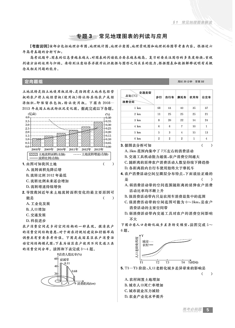 2019高考必刷題分題型強(qiáng)化地理參考答案