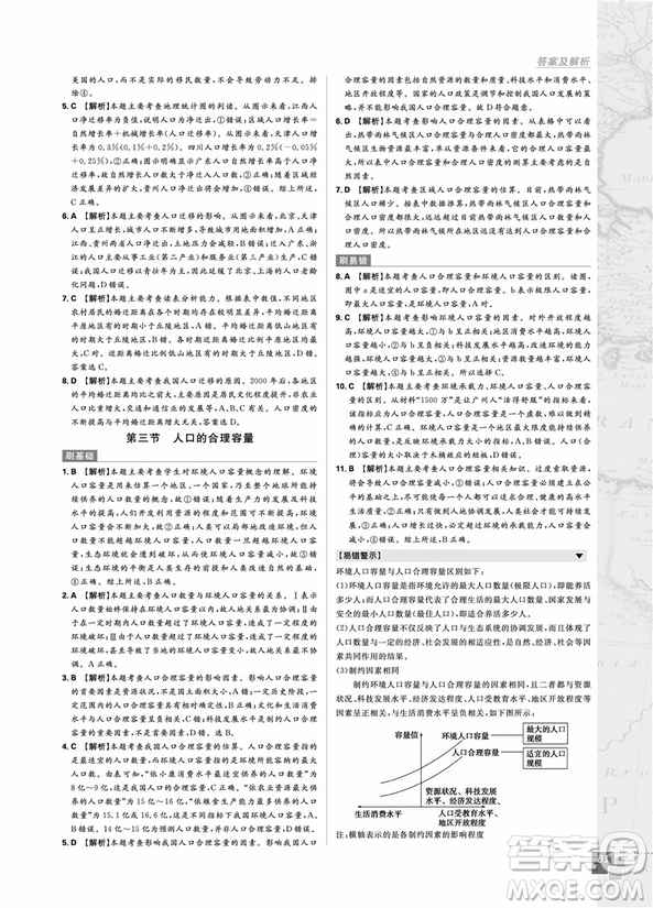 2019人教版高中必刷題地理必修2參考答案