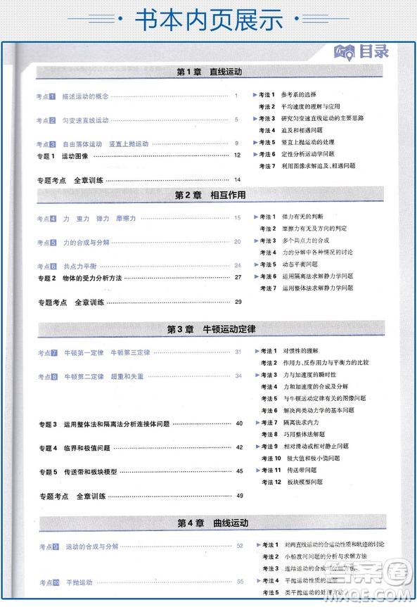 2019新版600分考點700分考法高考物理A版參考答案