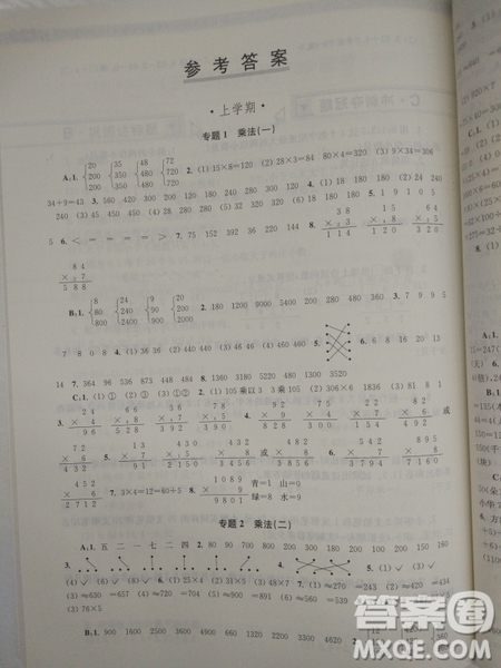 2018全國通用版小學(xué)生階梯數(shù)學(xué)培優(yōu)題典3年級(jí)參考答案