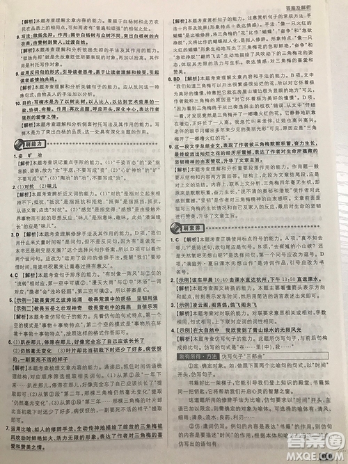 2019理想樹67初中自主學(xué)習(xí)初中必刷題八年級語文上冊參考答案最新