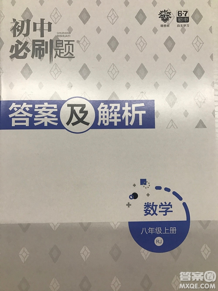 2019初中必刷題理想樹八年級(jí)上冊(cè)人教版數(shù)學(xué)參考答案