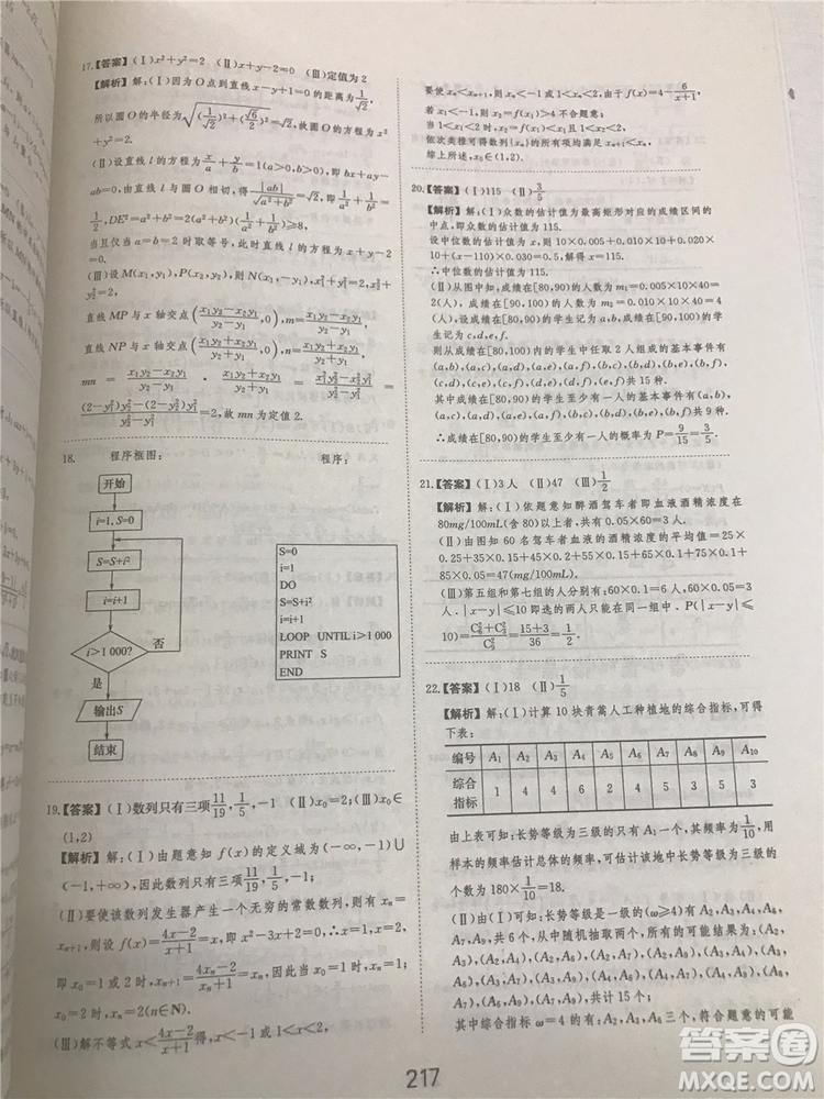 2018年愛學習高考刷題狗文科數學參考答案