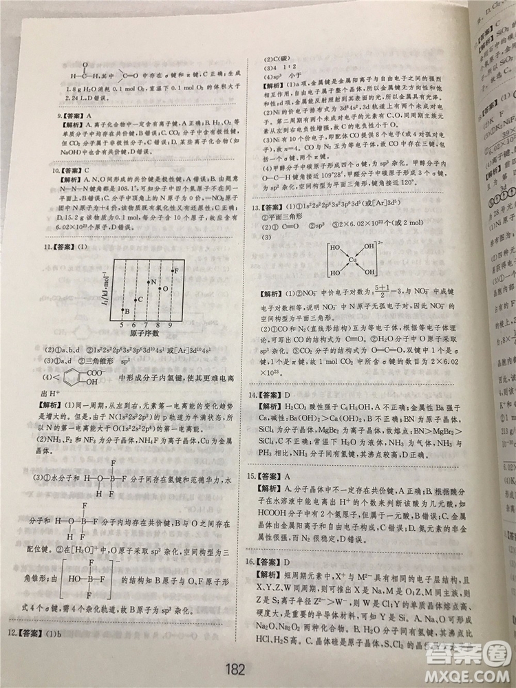 2019年愛學(xué)習(xí)高考化學(xué)刷題狗參考答案