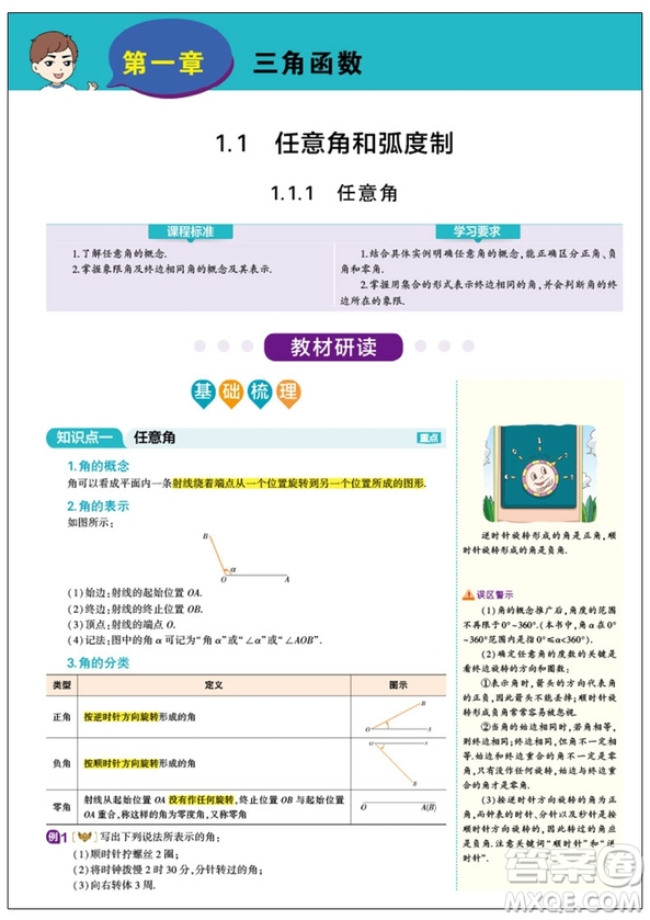 2018新版曲一線同學(xué)教材分層講練高中數(shù)學(xué)必修四人教版參考答案