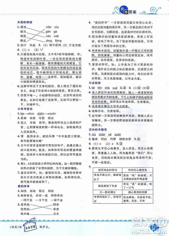 2018年崔巒教閱讀訓(xùn)練80篇三年級參考答案