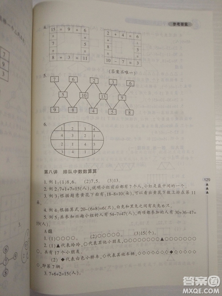 小學(xué)生輕松學(xué)奧數(shù)一年級(jí)修訂版上下冊(cè)通用參考答案