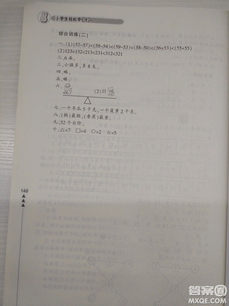 小學(xué)生輕松學(xué)奧數(shù)一年級(jí)修訂版上下冊(cè)通用參考答案