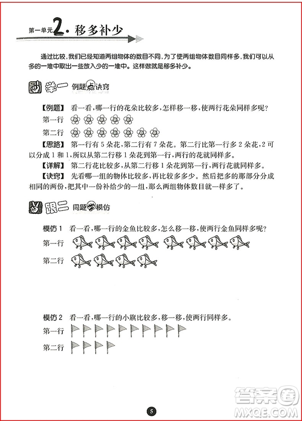 南大教輔小學(xué)生階梯奧數(shù)舉一跟二反三一年級參考答案