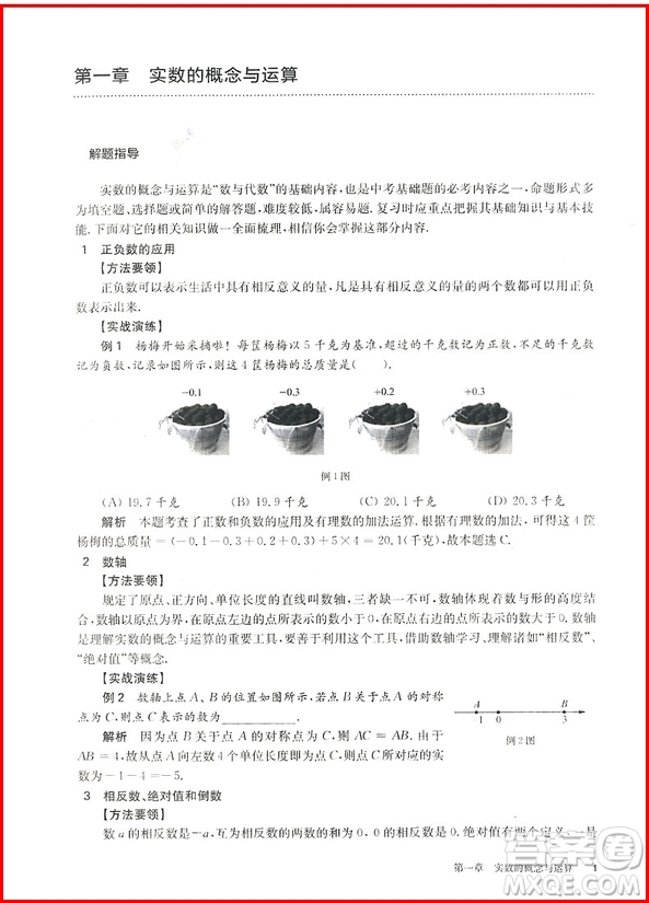 中考數(shù)學(xué)第一關(guān)基礎(chǔ)題2019修訂版百題大過關(guān)參考答案