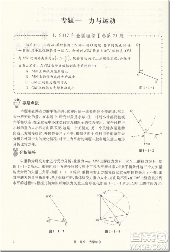 2018年挑戰(zhàn)壓軸題高考物理精講解讀篇參考答案