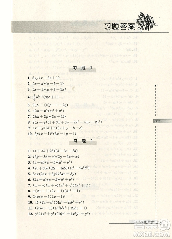 第二版數(shù)學(xué)奧林匹克小叢書初中卷1因式分解技巧答案