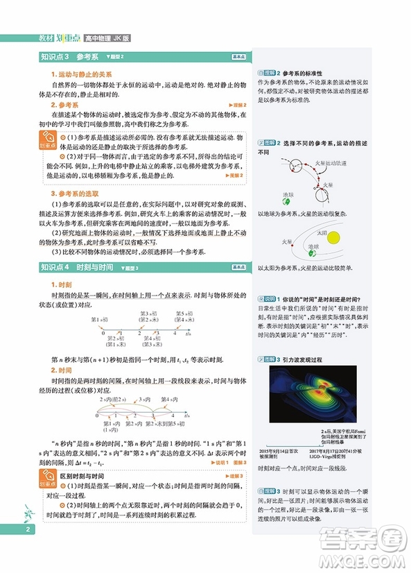 楊文彬主編教材劃重點(diǎn)高中物理必修1JK教科版參考答案