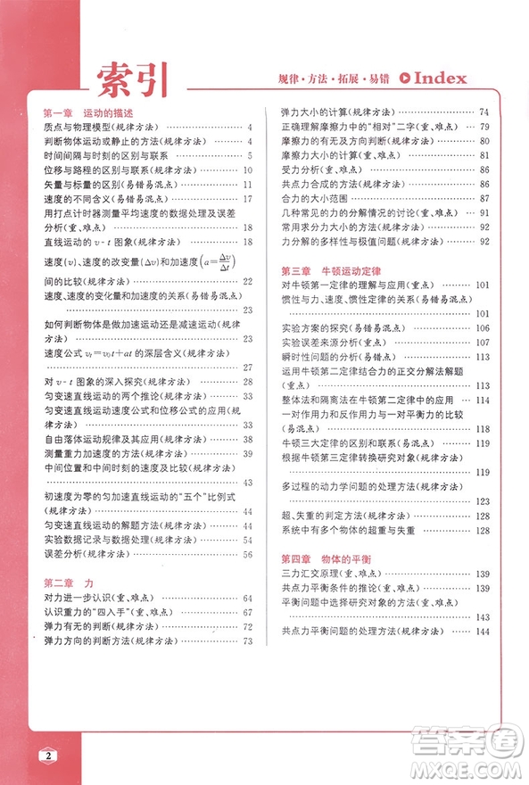 尖子生學(xué)案2019高中物理必修一必修1教科版新課標(biāo)參考答案