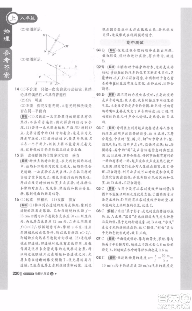 1加1輕巧奪冠課堂直播八年級(jí)物理上冊(cè)2018滬科版參考答案