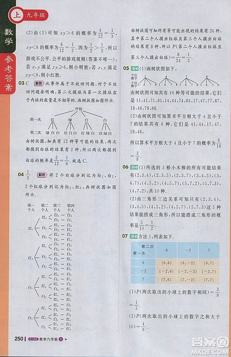 2018人教版1加1輕巧奪冠課堂直播九年級(jí)上冊(cè)數(shù)學(xué)參考答案