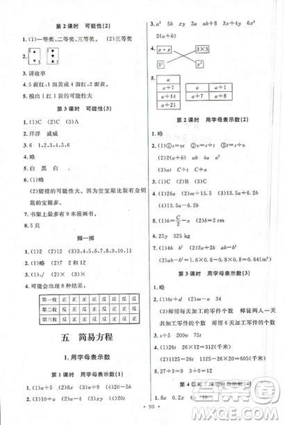 能力培養(yǎng)與測試2018人教版五年級上冊數(shù)學(xué)參考答案