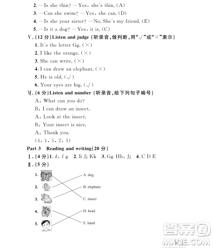 2018年鐘書金牌上海作業(yè)英語N版2年級上冊參考答案