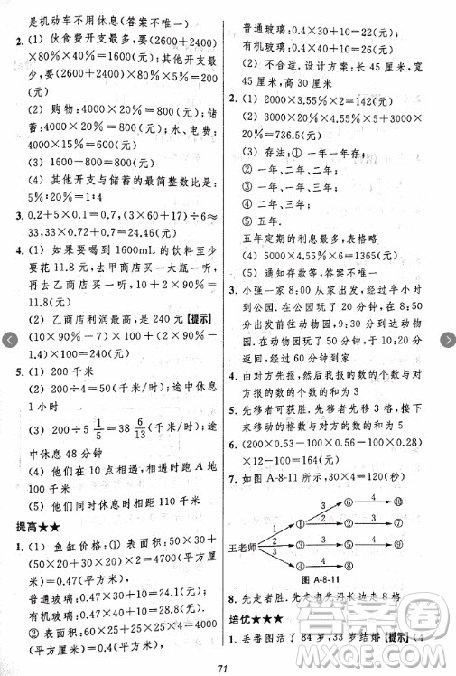 2018年小學(xué)三星級題庫數(shù)學(xué)參考答案