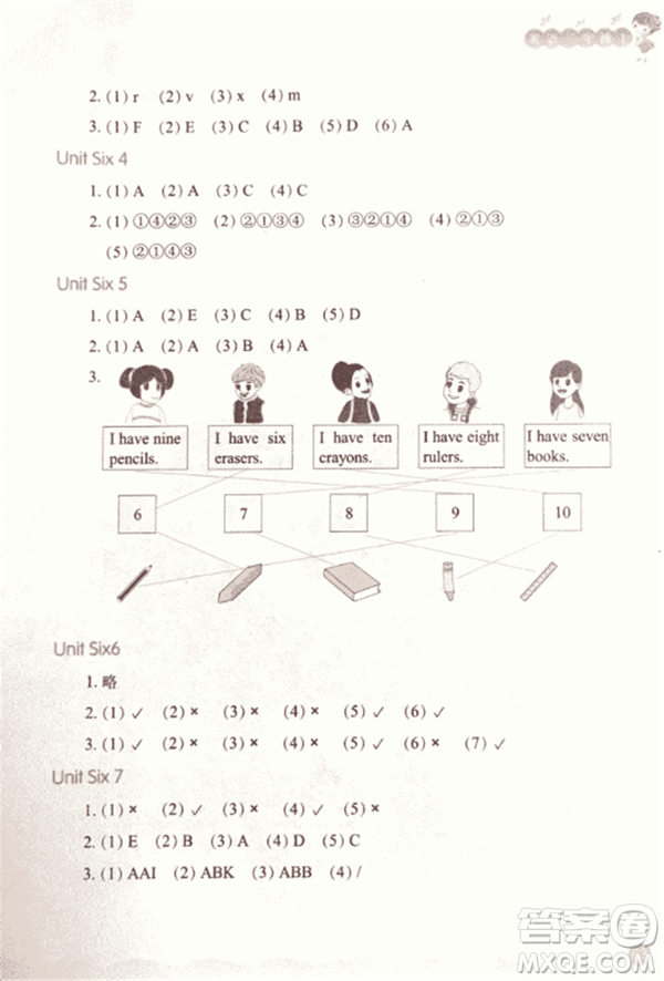 2018每課一練英語(yǔ)人教版三年級(jí)上冊(cè)參考答案