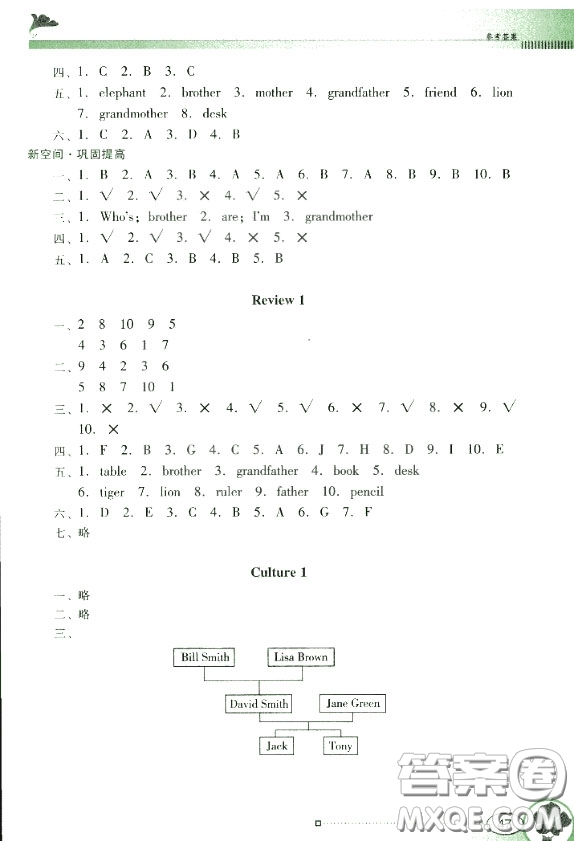 粵人民版南方新課堂金牌學(xué)案三年級(jí)英語(yǔ)上冊(cè)2018參考答案