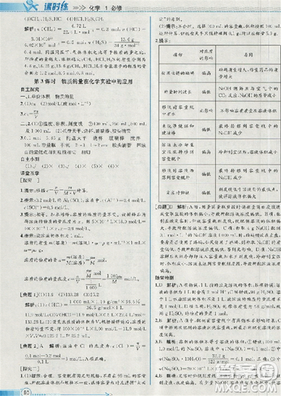 同步導(dǎo)學(xué)案課時練人教版2018化學(xué)必修1參考答案