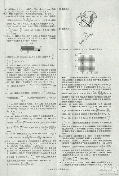 2018年經(jīng)綸學(xué)典學(xué)霸題中題九年級(jí)物理江蘇國(guó)標(biāo)版參考答案