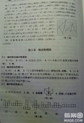 2018秋數(shù)學(xué)補(bǔ)充習(xí)題八年級上冊蘇科版參考答案