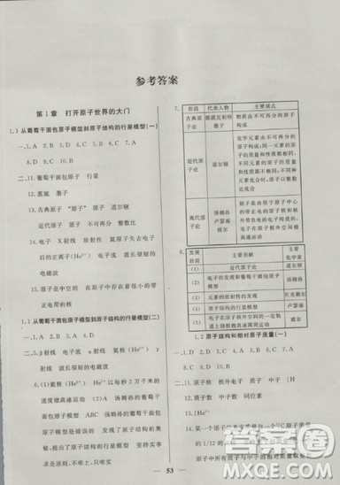 2018鐘書金牌金牌教練高一上冊化學(xué)參考答案