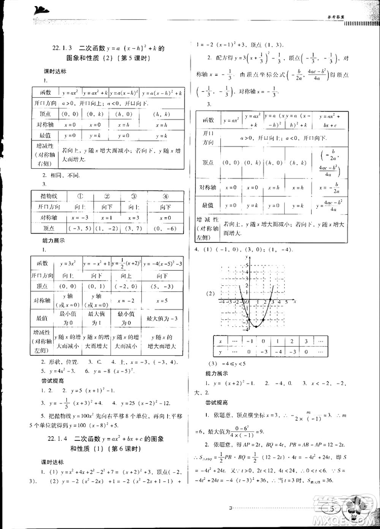 2018人教版南方新課堂金牌學案九年級數(shù)學上冊參考答案