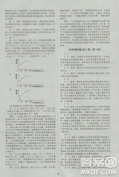 2018新課標(biāo)單元測試卷人教版高中生物必修3參考答案