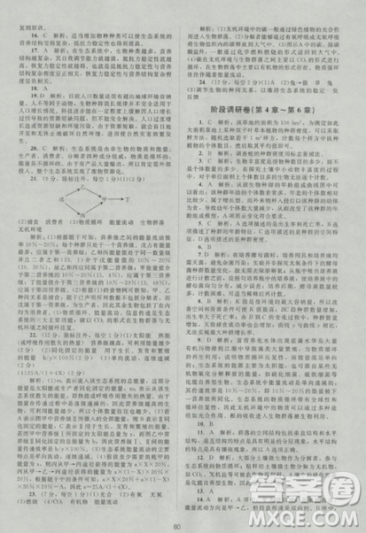 2018新課標(biāo)單元測試卷人教版高中生物必修3參考答案