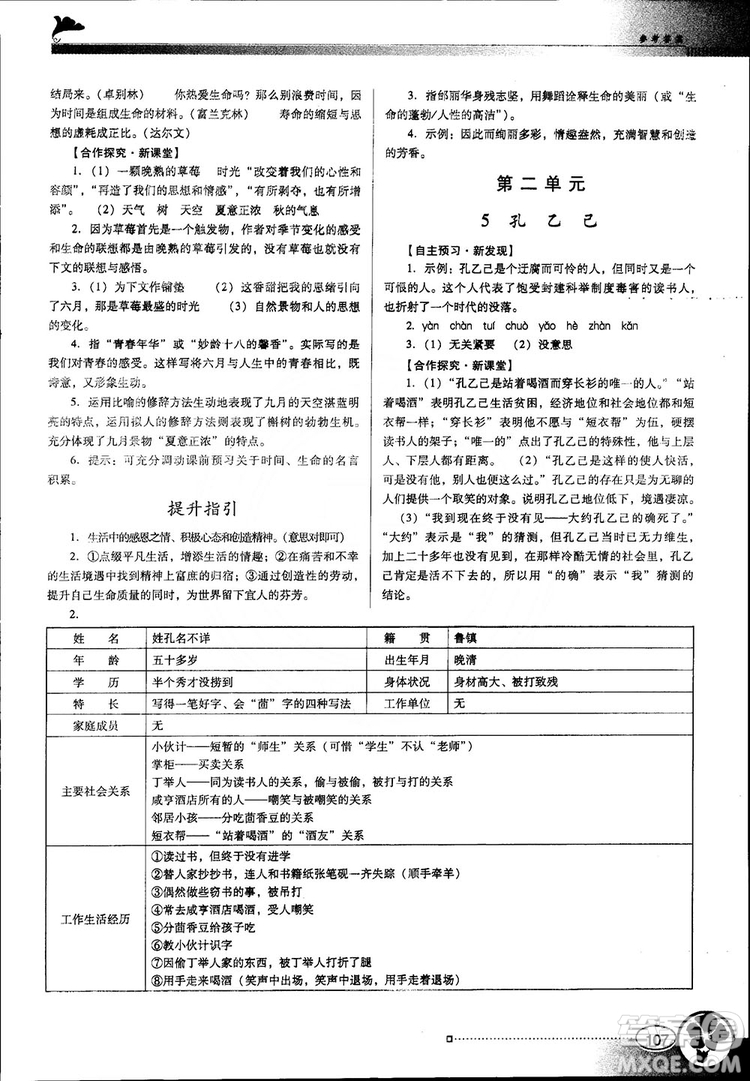 南方新課堂金牌學(xué)案語(yǔ)文九年級(jí)上冊(cè)語(yǔ)文版2018最新參考答案