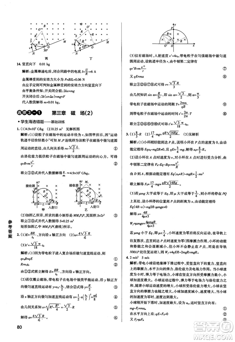 2019學(xué)霸錯(cuò)題筆記高中物理參考答案