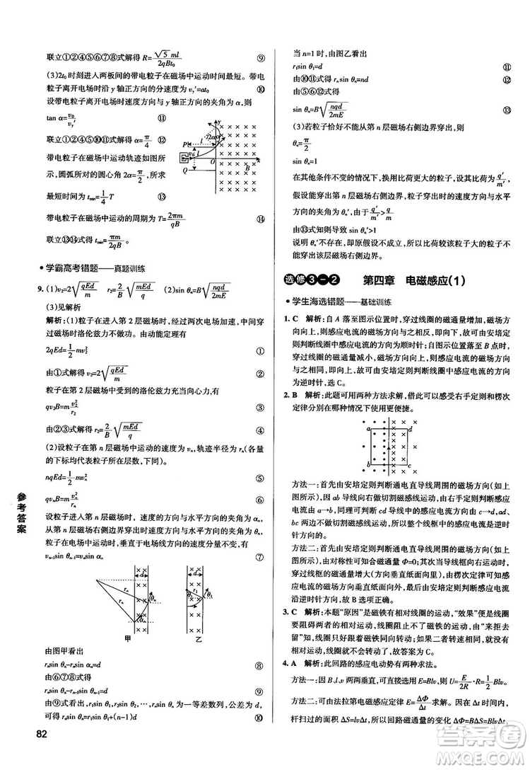 2019學(xué)霸錯(cuò)題筆記高中物理參考答案