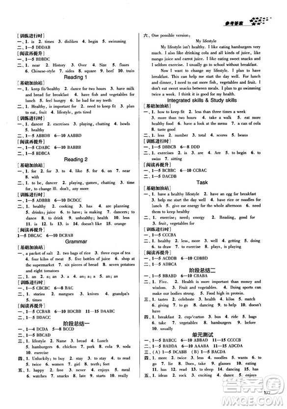 金三練2018課堂作業(yè)實(shí)驗(yàn)提高訓(xùn)練七年級英語上江蘇版答案