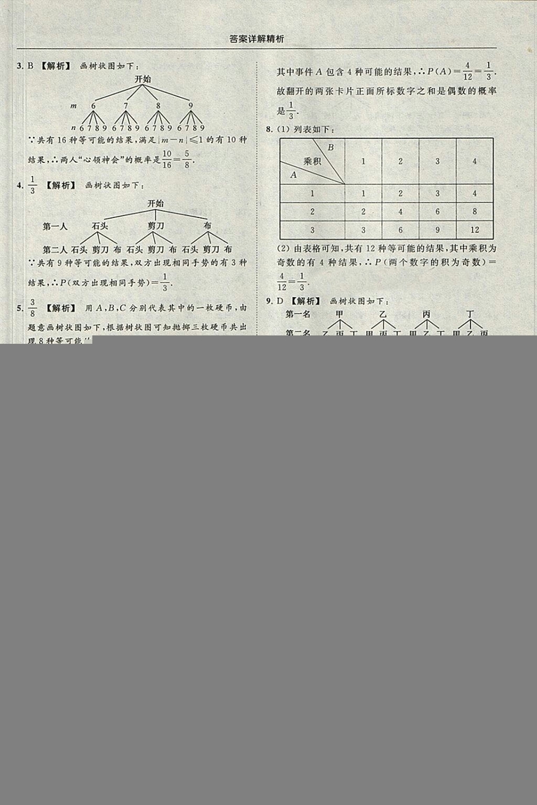 亮點(diǎn)給力提優(yōu)課時(shí)作業(yè)本2018秋數(shù)學(xué)九年級(jí)上江蘇版參考答案