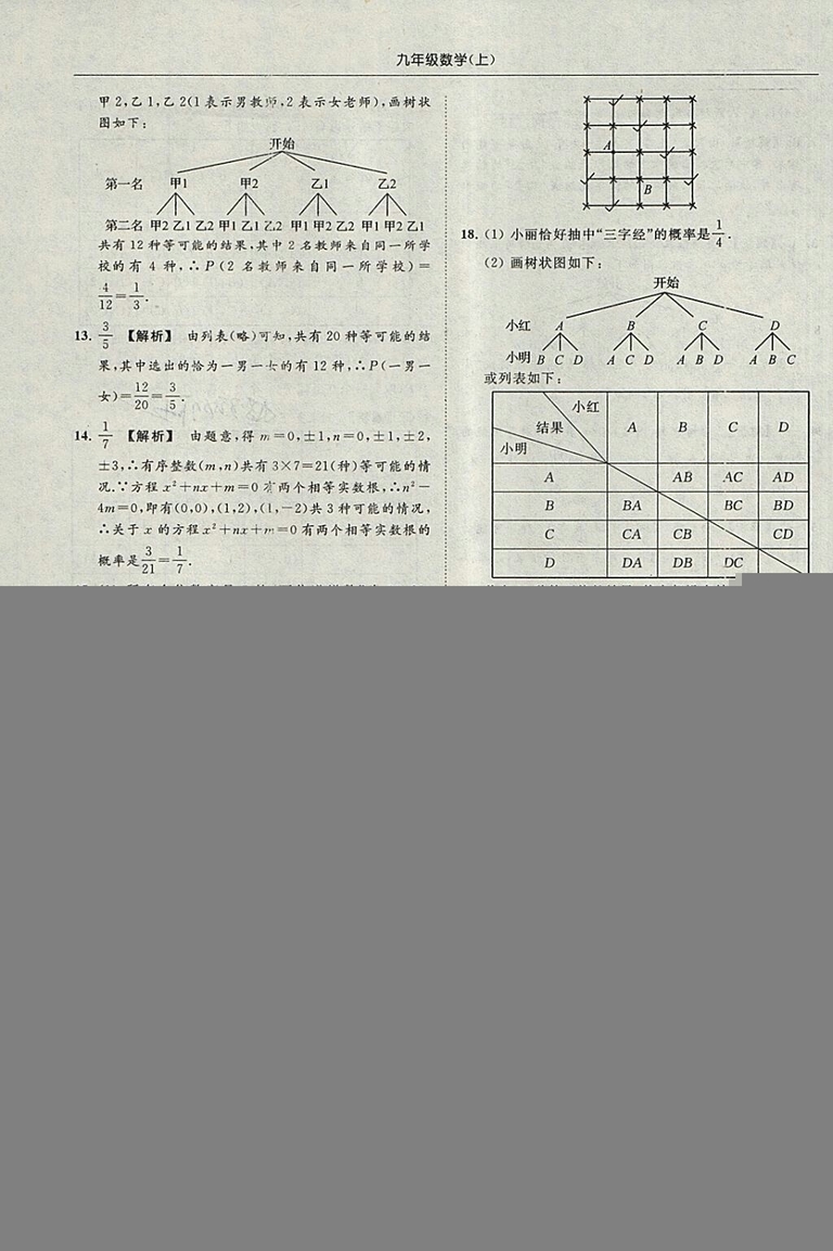 亮點(diǎn)給力提優(yōu)課時(shí)作業(yè)本2018秋數(shù)學(xué)九年級(jí)上江蘇版參考答案