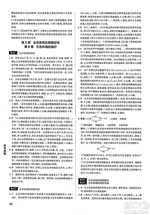 2019新版學(xué)霸錯題筆記通用版高中生物參考答案