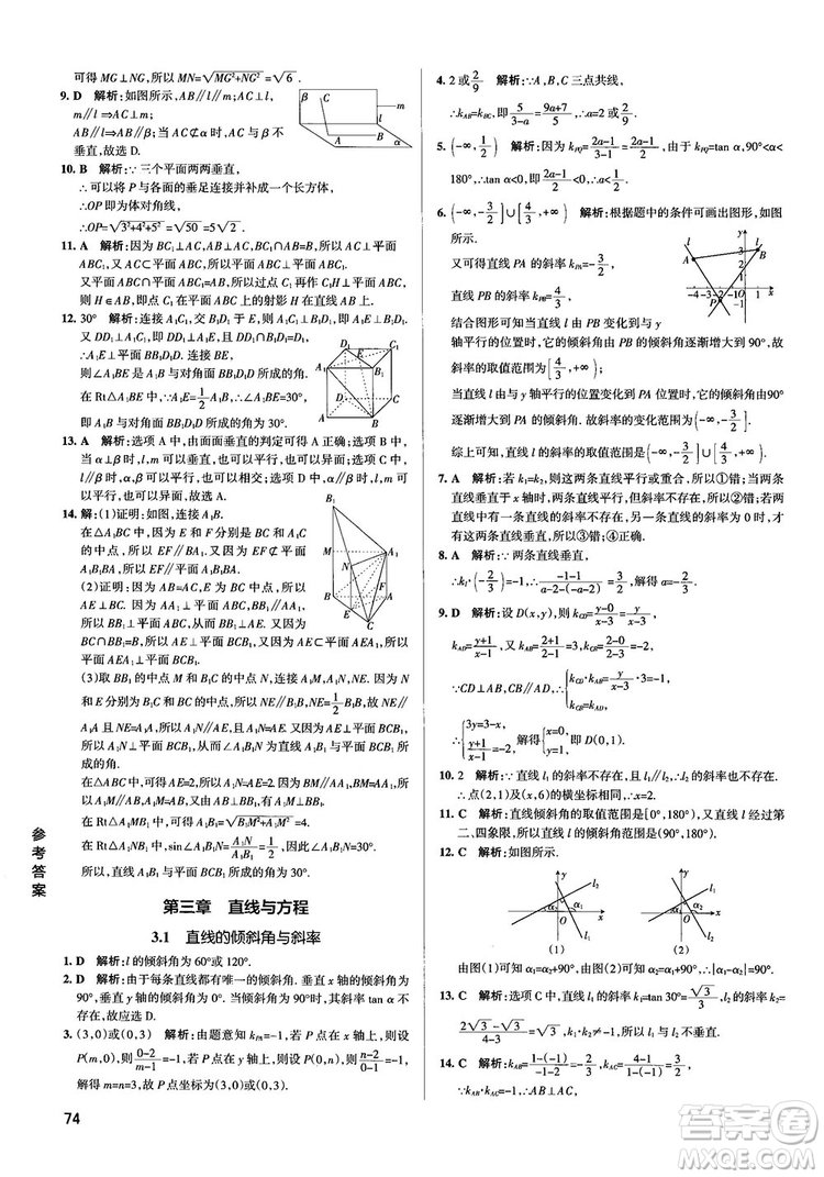 2019PASS綠卡圖書學霸錯題筆記高中數(shù)學參考答案