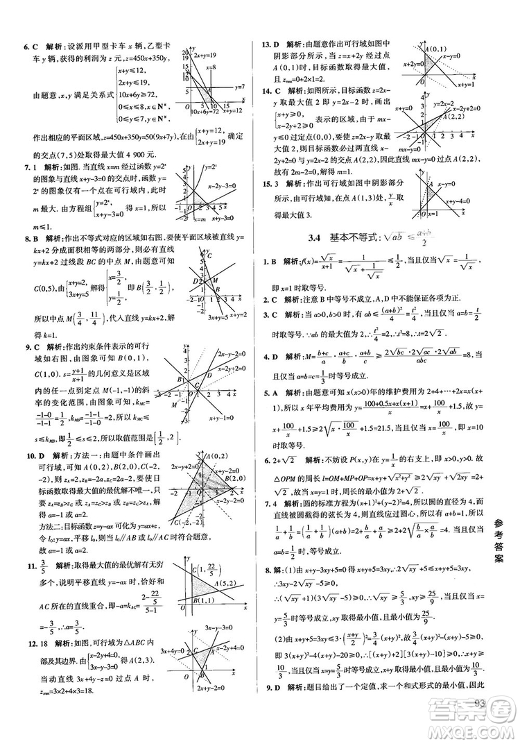 2019PASS綠卡圖書學霸錯題筆記高中數(shù)學參考答案