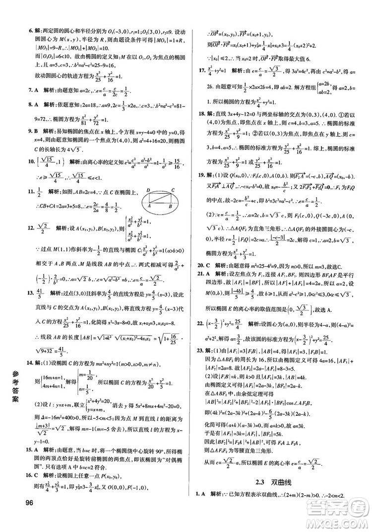 2019PASS綠卡圖書學霸錯題筆記高中數(shù)學參考答案