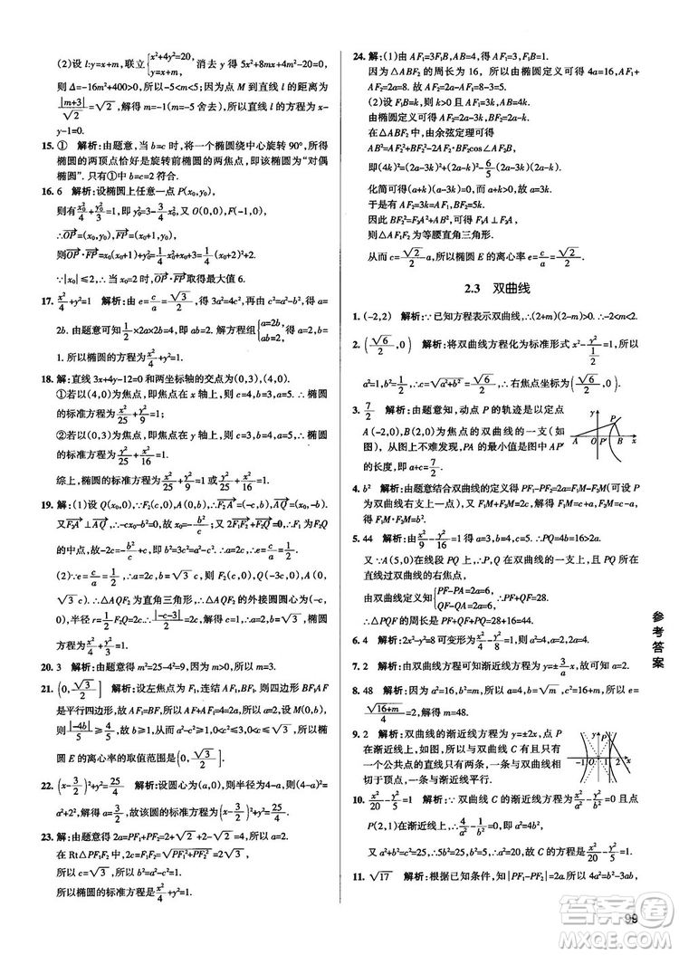 2019新版江蘇專用高中數(shù)學(xué)學(xué)霸錯題筆記參考答案